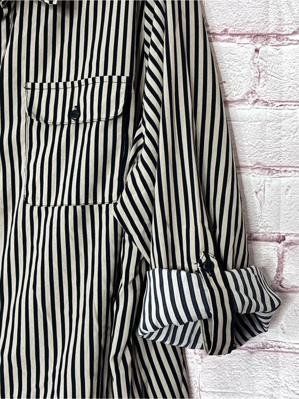 NY Collection Striped Button Down Casual Shirt Like New 3X - Picture 3 of 8